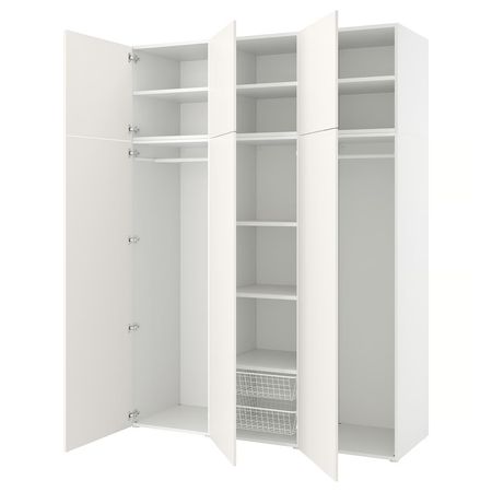 PLATSA Гардероб с 6 дверями - белый/Fonnes белый 180x57x241 см