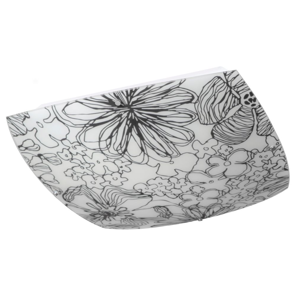 Потолочный светильник БЛУМКУЛЛА, черный/белый, цветы - схема-чертеж с размерами