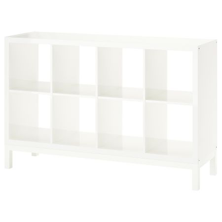 Стеллаж с основанием, глянцевый, белый, белый, 147x94 см IKEA KALLAX КАЛЛАКС 794.426.89