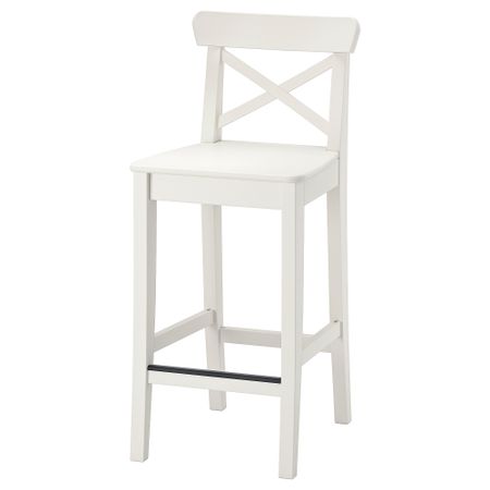 Стул барный, белый, 63 см IKEA INGOLF ИНГОЛЬФLF ИНГОЛЬФ 101.226.47