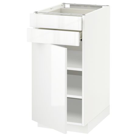 Напольный шкаф с дверцей, 2 ящиками МЕТОД / ФОРВАРА, белый, Рингульт белый