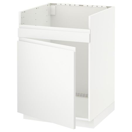 Напольный шкаф для мойки ХАВСЕН, белый/Воксторп матовый белый 60x60 см IKEA METOD МЕТОД 494.453.97