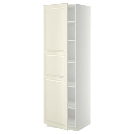 Высокий шкаф с полками, белый/Будбин белый с оттенком 60x60x200 см IKEA METOD МЕТОД 594.736.86