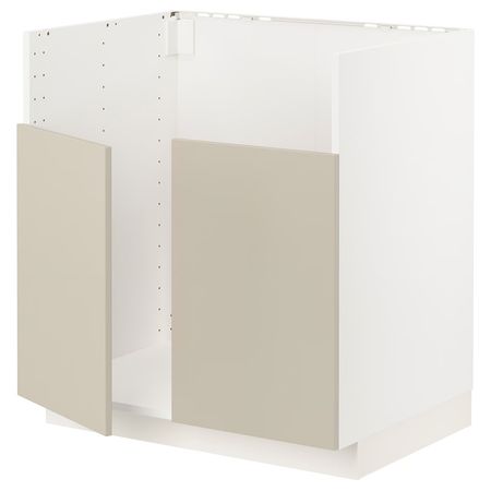 METOD Шкаф для мойки ТАЛЛШЁН - белый/Havstorp бежевый 80x60 см