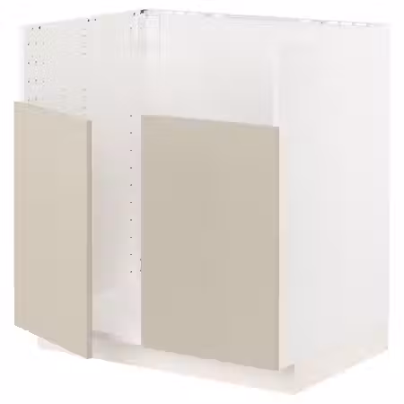 METOD Шкаф для мойки ТАЛЛШЁН - белый/Havstorp бежевый 80x60 см