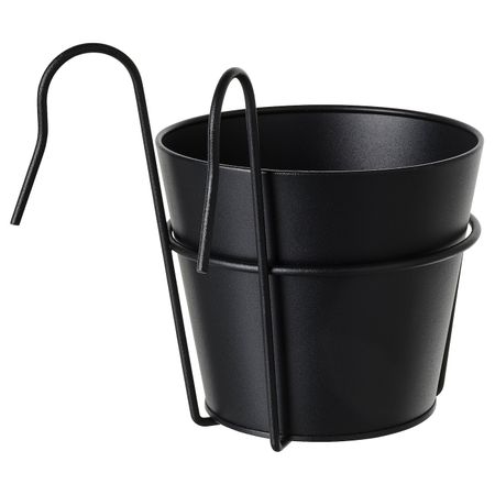 Кашпо с держателем, для дома, улицы черный 15 см IKEA VITLÖK ВИТЛОК 805.053.55