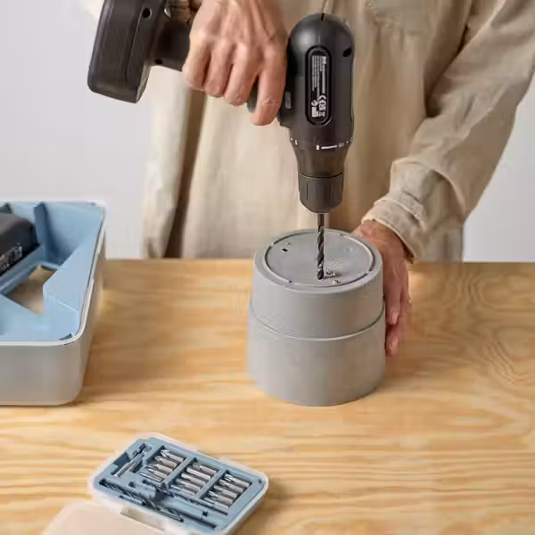 NYPON Кашпо - д/дома/улицы серый 24 см - схема-чертеж с размерами