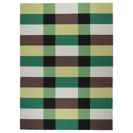 Ковер, безворсовый СТОКГОЛЬМ, в клетку ручная работа, зеленый в клетку зеленый (250x350 см)