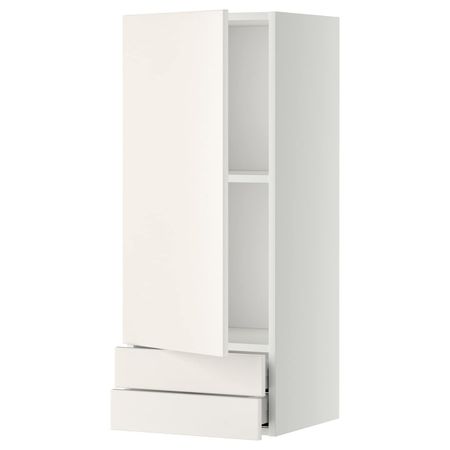 Навесной шкаф с дверцей, 2 ящика, белый/Веддинге белый 40x100 см IKEA METOD МЕТОД / MAXIMERA МАКСИМЕРА 292.345.41