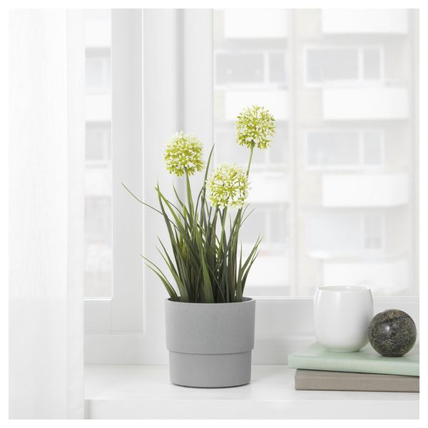 Искусственное растение в горшке ФЕЙКА, лук белый (9 см) - фото 2