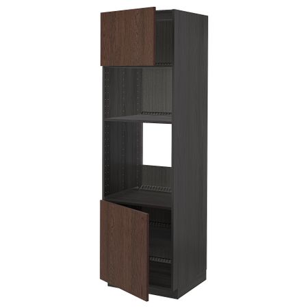 Высокий шкаф для духовки, СВЧ, 2 дверцы, полки, 60x60x200 cm IKEA METOD МЕТОД 294.655.17