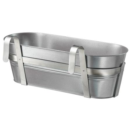 Ящик для цветов с держателем СОККЕР, д/дома/улицы, оцинковка (51x19 см)