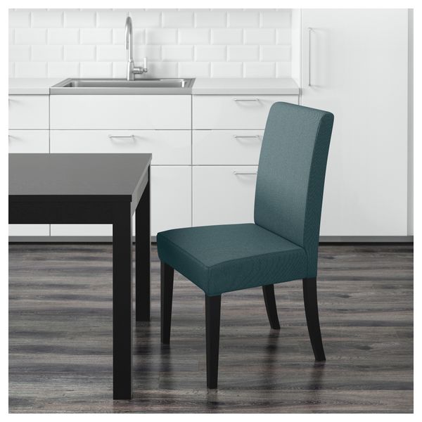 Стул ХЕНРИКСДАЛЬ, коричнево-чёрный, Финнста бирюзовый - фото 5