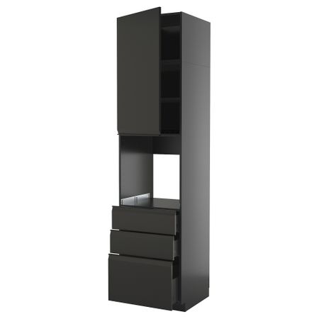 Высокий шкаф для духовки, дверь, 3 ящика IKEA METOD МЕТОД, KNIVSHULT 395.870.33