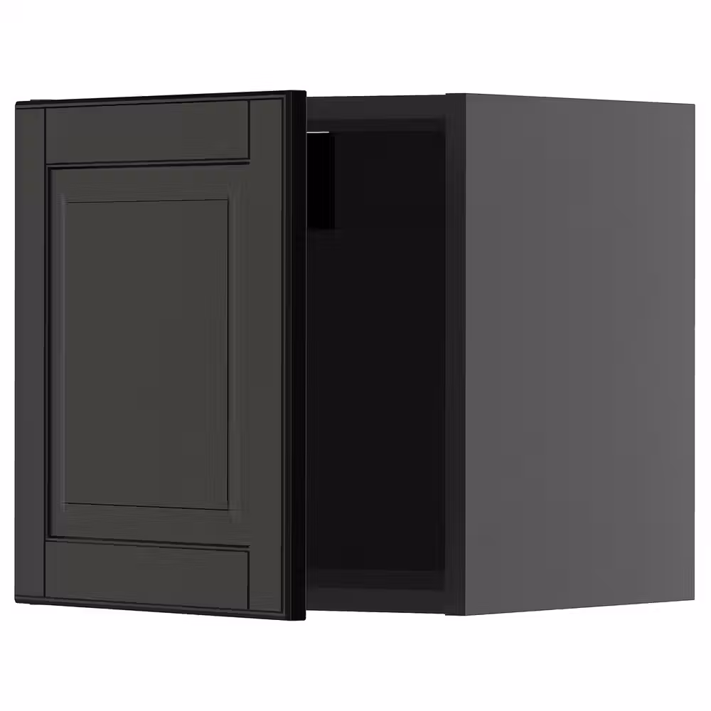 METOD Навесной шкаф - черно-серый/Bodbyn чёрный 40x40 см - фото 1