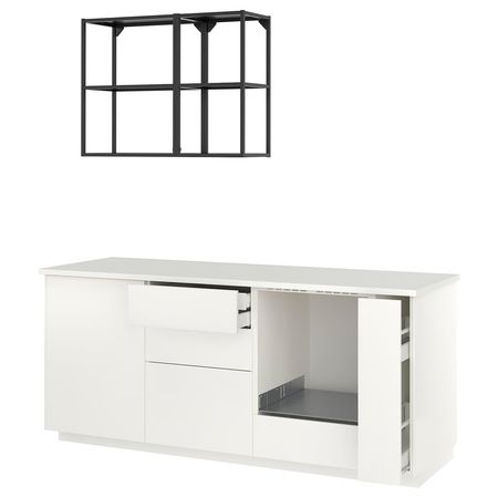 METOD Кухня - белый/Veddinge белый 210x60x227 см