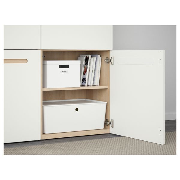 Комбинация для хранения с дверцами БЕСТО, под беленый дуб, Марвикен белый (120x40x192 см) - схема-чертеж с размерами