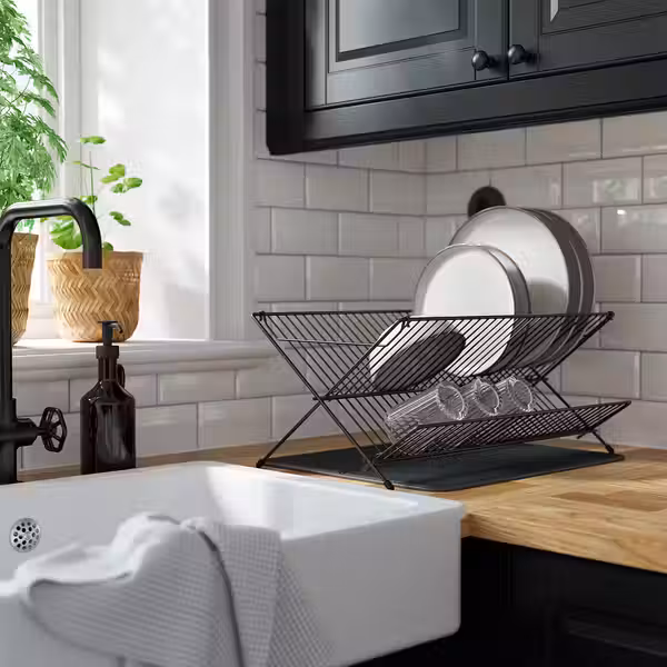 NYSKÖLJD Коврик для сушки посуды - темно-серый 44x36 см - фото 3