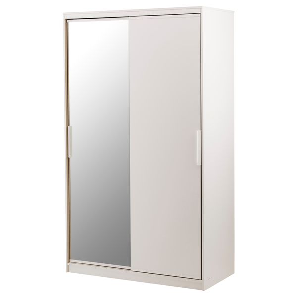 Гардероб МОРВИК, белый, зеркальное стекло (120x205 см) - фото 1