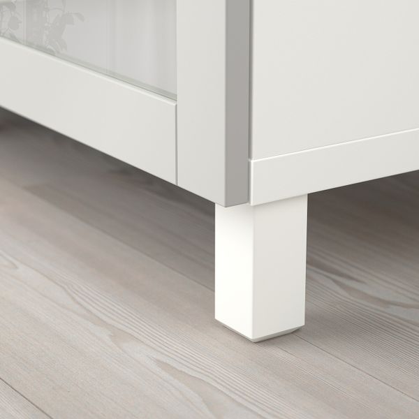 Комбинация для хранения с дверцами, белый, Синдвик светло-серый прозрачное стекло 180x40x74 см IKEA БЕСТО 592.466.70 - схема-чертеж с размерами