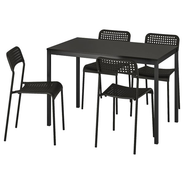 Стол и 4 стула, черный 110 см IKEA TÄRENDÖ ТЭРЕНДО / ADDE АДДЕ 792.297.78 - фото 1