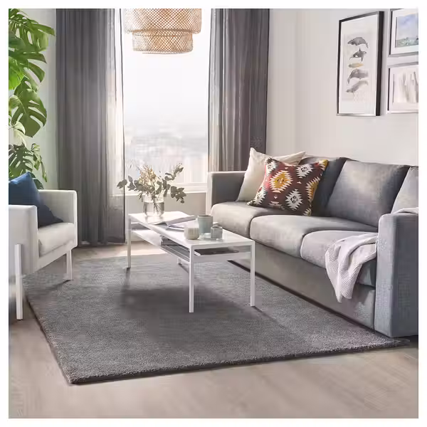 STOENSE Ковер, короткий ворс - классический серый 170x240 см - фото 3