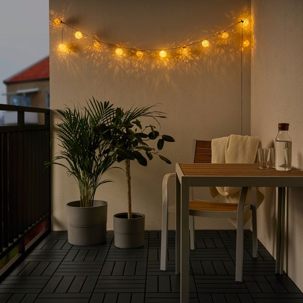 Гирлянда, 12 светодиодов, с батарейным питанием белый, бежевый IKEA SOLVINDEN СОЛВИДЕН 104.870.48 - фото 3