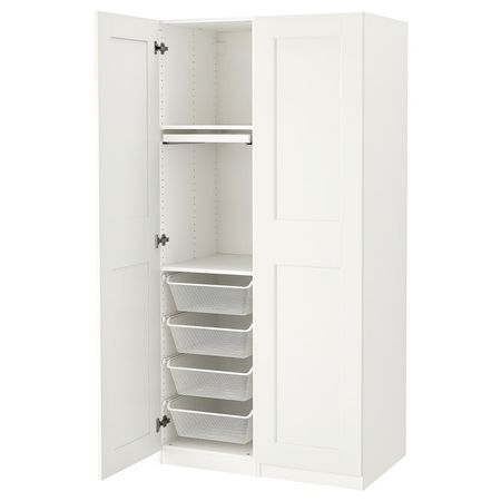 PAX / GRIMO Гардероб, комбинация - белый/белый 100x60x201 см