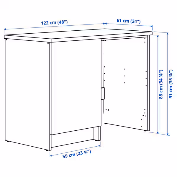 KNOXHULT - схема-чертеж с размерами