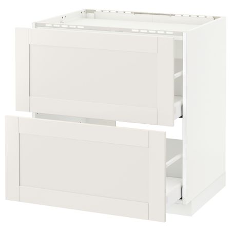 Напольный шкаф, 2 фронтальных панели, 3 ящика МЕТОД / МАКСИМЕРА, белый, Сэведаль белый