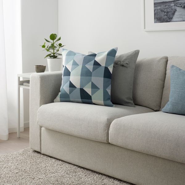 Чехол на подушку, зеленый, синий 50x50 см IKEA SVARTHÖ СВАРТХО 404.095.01 - схема-чертеж с размерами