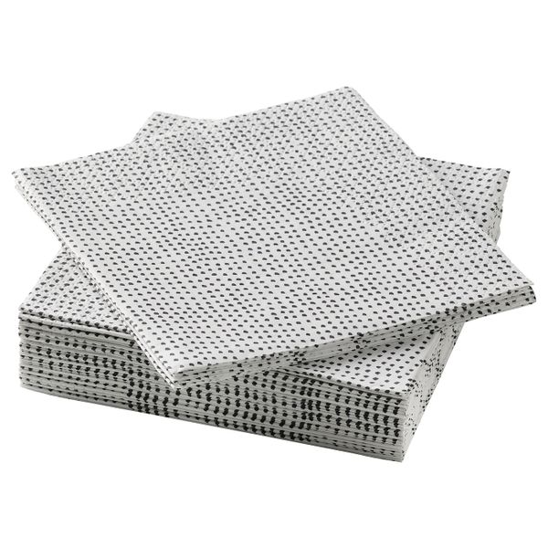 Салфетка бумажная, точечный/черный 24x24 см IKEA VINTERSNÖ ВИНТЕРСНЁ 905.110.49 - фото 1