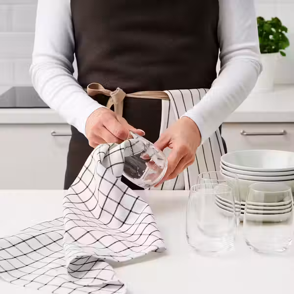 RINNIG Полотенце кухонное - белый/темно-серый/с рисунком 45x60 см - фото 2