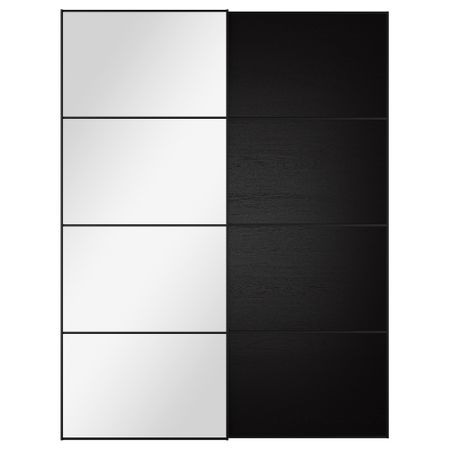 Пара раздвижных дверей АУЛИ / ИЛЬСЕНГ, зеркальное стекло, черно-коричневый черно-коричневый