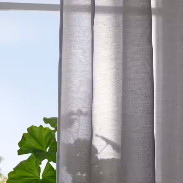 STENFRÖ СТЕНФРЁ Гардины, 2 шт. - серый/с лентой 145x300 см - фото 4