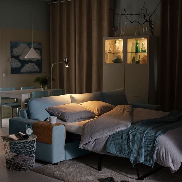 3-местный диван-кровать с козеткой, с широкими подлокотниками, Saxemara голубой IKEA VIMLE ВИМЛЕ 894.190.56 - фото 9