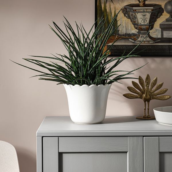 Кашпо, для дома, улицы белый 15 см IKEA SHARONFRUKT ШАРОНФРУКТ 205.052.16 - фото 2