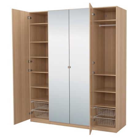 Гардероб ПАКС, под беленый дуб, Вольда Викедаль (200x60x236 см)