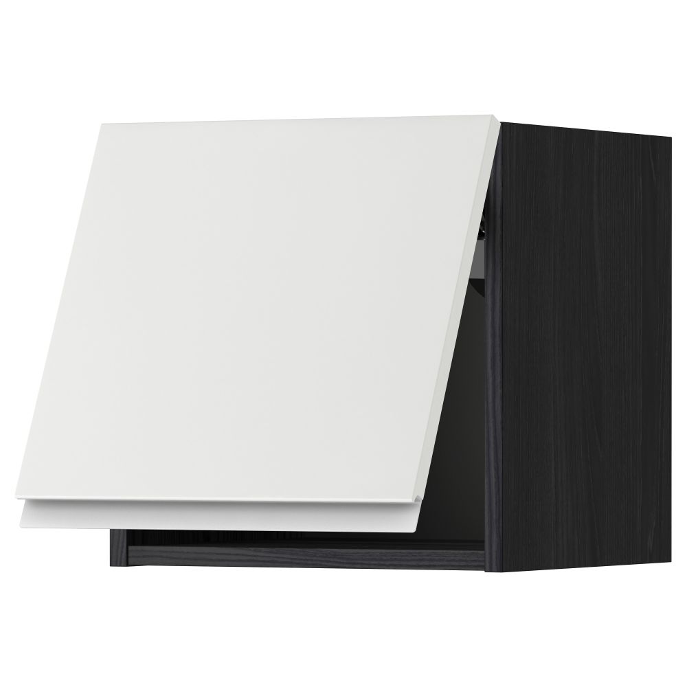 Горизонтальный навесной шкаф МЕТОД, черный, Нодста белый - схема-чертеж с размерами