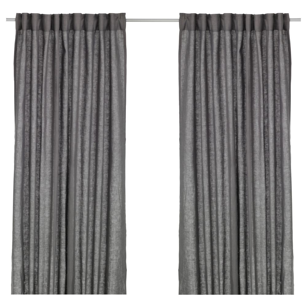 Гардины, 1 пара АЙНА, темно-серый (145x300 см) - фото 1