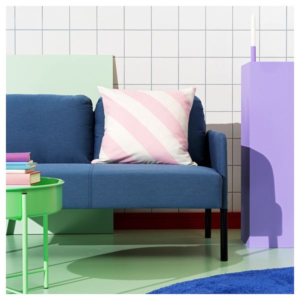 Чехол на подушку, 50x50 см, розовый-белый, полоска IKEA LAGERMISPEL 605.551.72 - фото 3