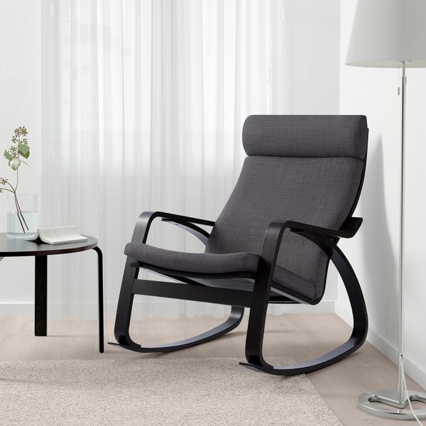 Кресло-качалка, черно-коричневый/Шифтебу темно-серый IKEA POÄNG ПОЭНГ 693.028.25 - фото 2