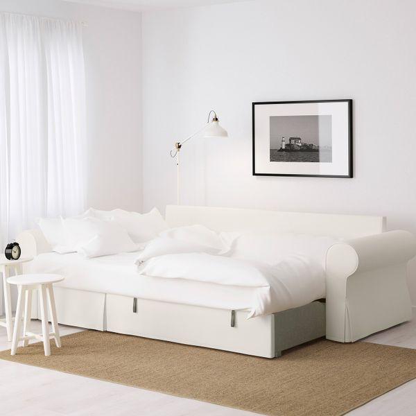 Диван-кровать с козеткой, Хильте белый IKEA БАККАБРУ 492.407.20 - фото 5