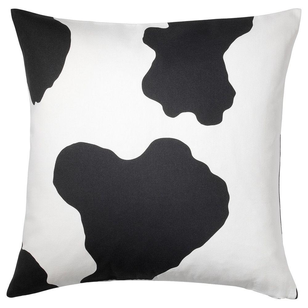 Чехол на подушку, белый, черный 50x50 см IKEA РАНВЕЙГ 603.958.00 - фото 1