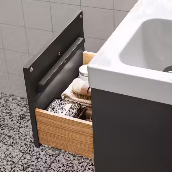 KÖLVATTEN Светодиодная подсветка с датчиком - серый/с батарейным питанием 30 см - фото 3