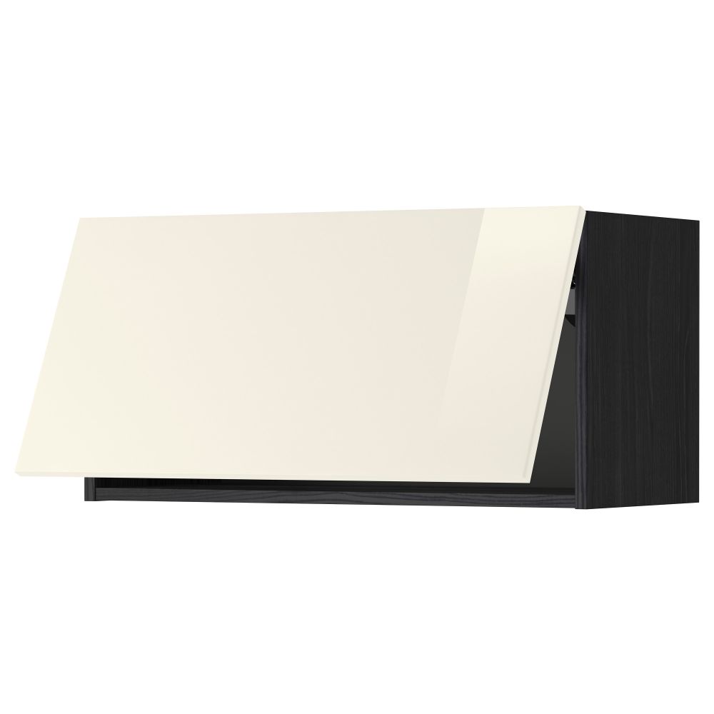 Горизонтальный навесной шкаф МЕТОД, черный, Рингульт кремовый - схема-чертеж с размерами
