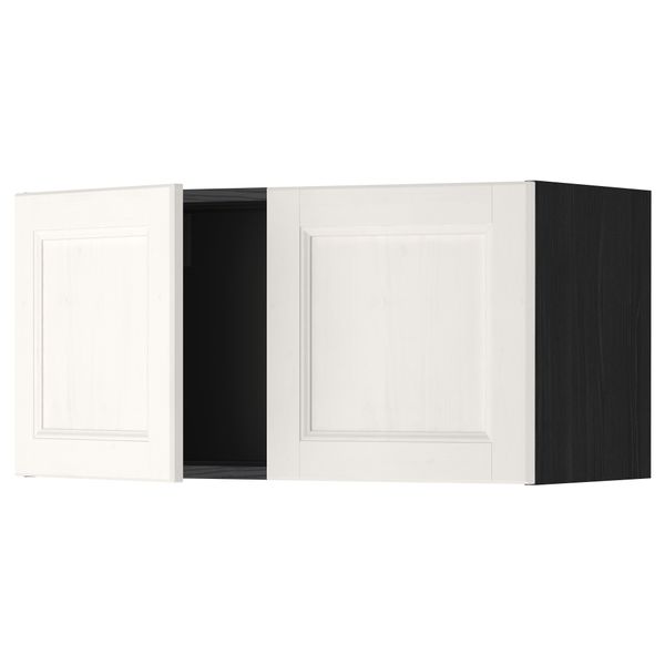 Навесной шкаф с 2 дверями МЕТОД, черный, Лаксарби белый (80x40 см) - схема-чертеж с размерами