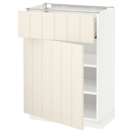 Напольный шкаф с ящиком, дверью МЕТОД / ФОРВАРА, белый, Хитарп белый с оттенком