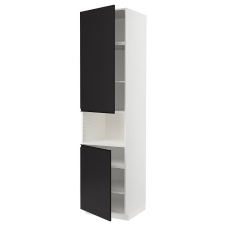 Высокий шкаф для СВЧ, 2 дверцы, полки IKEA METOD МЕТОД 694.932.07