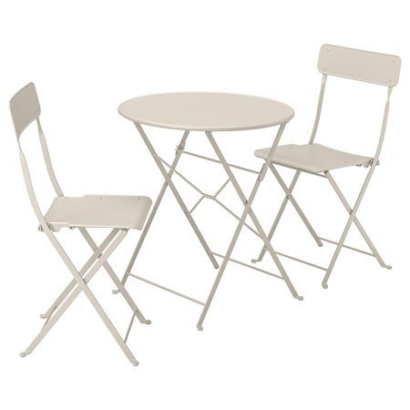 Стол + 2 складных стула,д/сада, бежевый IKEA SALTHOLMEN САЛЬТХОЛЬМЕН 492.288.98